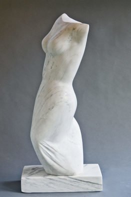 Jane Jaskevich; Clarissa, 2017, Original Sculpture Marble, 12 x 26 inches. Artwork description: 241 abstract expressive stone figurative sculpture...
