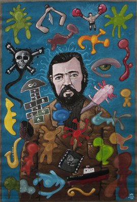 Javier Ca�ete; Cortazar, 2010, Original Painting Acrylic, 17.1 x 25.2 inches. Artwork description: 241  Honoring to one of the most talented Argentine writers ...