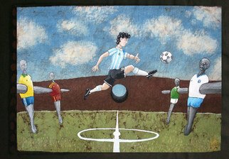 Javier Ca�ete; The Owner Of The Ball, 2011, Original Painting Other, 18 x 12 inches. Artwork description: 241   Batik & Acrylic.  ...