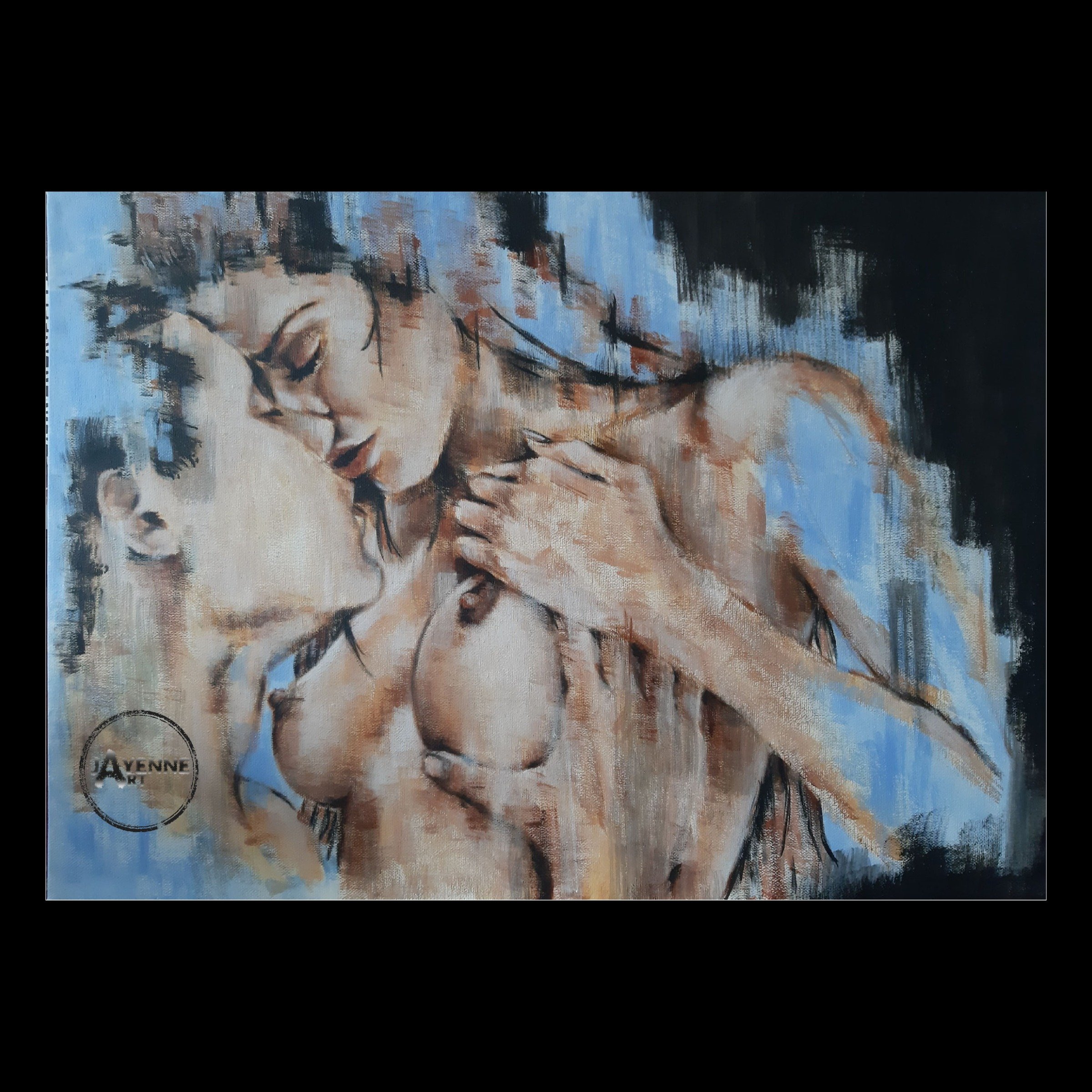 James Nisbet; Untitled Erotic 12, 2019, Original Painting Acrylic, 60 x 40 cm. Artwork description: 241 I always try to create energy in my paintings.  I knew this image would work well for my style...