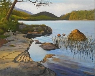 Janet Glatz; Eagle Lake Acadia, 2020, Original Painting Oil, 20 x 16 inches. Artwork description: 241 Nature s sculpture is the focus of this piece, located inland on Mt. Desert Island. ...