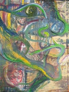 Jamie Boyatsis; Five Figural Faces, 2016, Original Painting Oil, 30 x 40 inches. Artwork description: 241 Various contour oil paintings of the nude female body abstracted ...