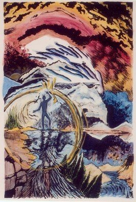 Jay Braden; Release II, 2006, Original Mixed Media, 12 x 18 inches. Artwork description: 241 Lithography- number 2 from a series of 7- each of the seven is uniquely painted in watercolor, creating seven distinct works:' Release I' -' Release VII'...