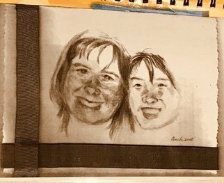 An-Chi Cheng; I Love My Sister, 2018, Original Drawing Pencil, 18 x 12 cm. Artwork description: 241 Where there is love the heart is light.Where there is love the day is bright.Where there is love there is a song.  To help When things are going wrong.  Where there is love there is a smile, to make all things seem worthwhile.  Where there ...