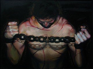 Jeanna Henderson; Breaking The Chains, 2007, Original Painting Oil, 48 x 36 inches. Artwork description: 241  The idea is after Jesus died, he had to overcome the chains of sin and death upon himself to rise from the grave.  48. 0 ...