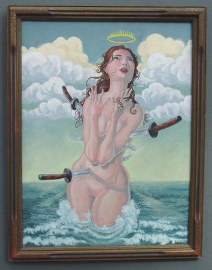 Jeffrey Dickinson; Santa Monica, 2008, Original Painting Oil, 14 x 18 inches. Artwork description: 241    Surreal nude oil painting on panel in vintage frame.     ...