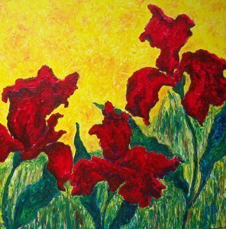 Jennifer Bailey; Irises, 2012, Original Painting Acrylic, 36 x 36 inches. 