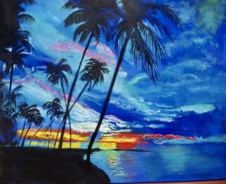 Jenny Jonah; Hawaiian Blues, 2023, Original Painting Oil, 30.9 x 24 inches. Artwork description: 241 Original oil painting on stretched canvas...