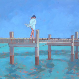 Jessica Dunn, 'Afternoon On The Jetty', 2007, original Painting Oil, 70 x 70  x 3 cm. 