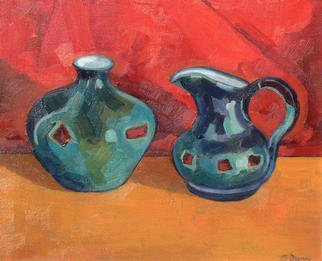 Jessica Dunn, 'Home Made Pots', 2002, original Painting Oil, 46 x 38  cm. 