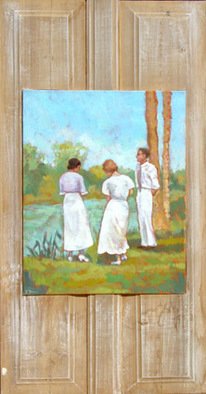 Jessica Dunn, 'The Cousins', 2008, original Painting Oil,    cm. Artwork description: 2103  Frame dimensions - 99 x 57 cm ...