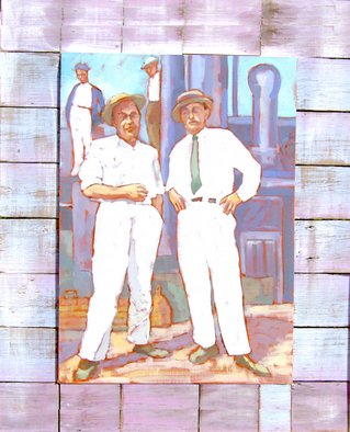 Jessica Dunn, 'Two Men On A Ship Mozambique', 2008, original Painting Oil, 50 x 70  x 3 cm. Artwork description: 1758  Frame dimensions 97 x 79 cm ...