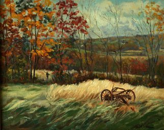 Judith Fritchman, 'Autumn Valley View ', 1987, original Painting Oil, 16 x 20  x 1 inches. Artwork description: 3099  View of the valley from the upper field in Autumn. ...
