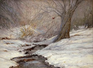 Judith Fritchman, 'Harbinger', 2007, original Painting Oil, 20 x 27  x 1 inches. Artwork description: 3495  A song of joy and peace brightens a snowy day. ...