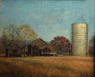 Judith Fritchman, 'Linsays Farm At  Rest', 1994, original Painting Oil, 16 x 20  x 2 inches. Artwork description: 3099  When harvest time is over the farm becomes quiet and peaceful. ...