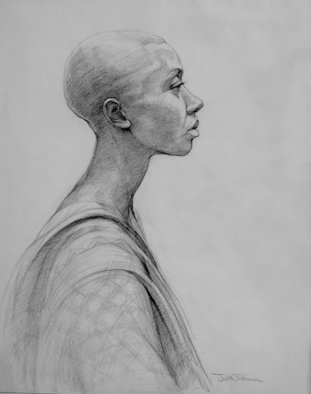 Judith Fritchman, 'Queen Of The Nile', 2000, original Drawing Pencil, 19 x 25  x 1 inches. Artwork description: 3495  Conte pencil on paper. ...