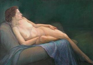 Judith Fritchman, 'Reclining Nude I', 1994, original Painting Oil, 25 x 34  x 2 inches. Artwork description: 3495 A relaxing moment in the quiet of the studio. ...