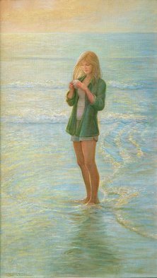 Judith Fritchman; Sunrise Treasure, 2010, Original Painting Oil, 27 x 47 inches. Artwork description: 241     A walk on the beach at sunrise leads to an unexpected treasure.    ...
