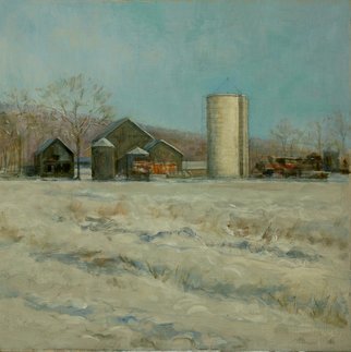 Judith Fritchman, 'Winter At Lindsays Farm', 2007, original Painting Acrylic, 18 x 18  x 1 inches. Artwork description: 3495  Snow blankets the farm at the end of the road. ...