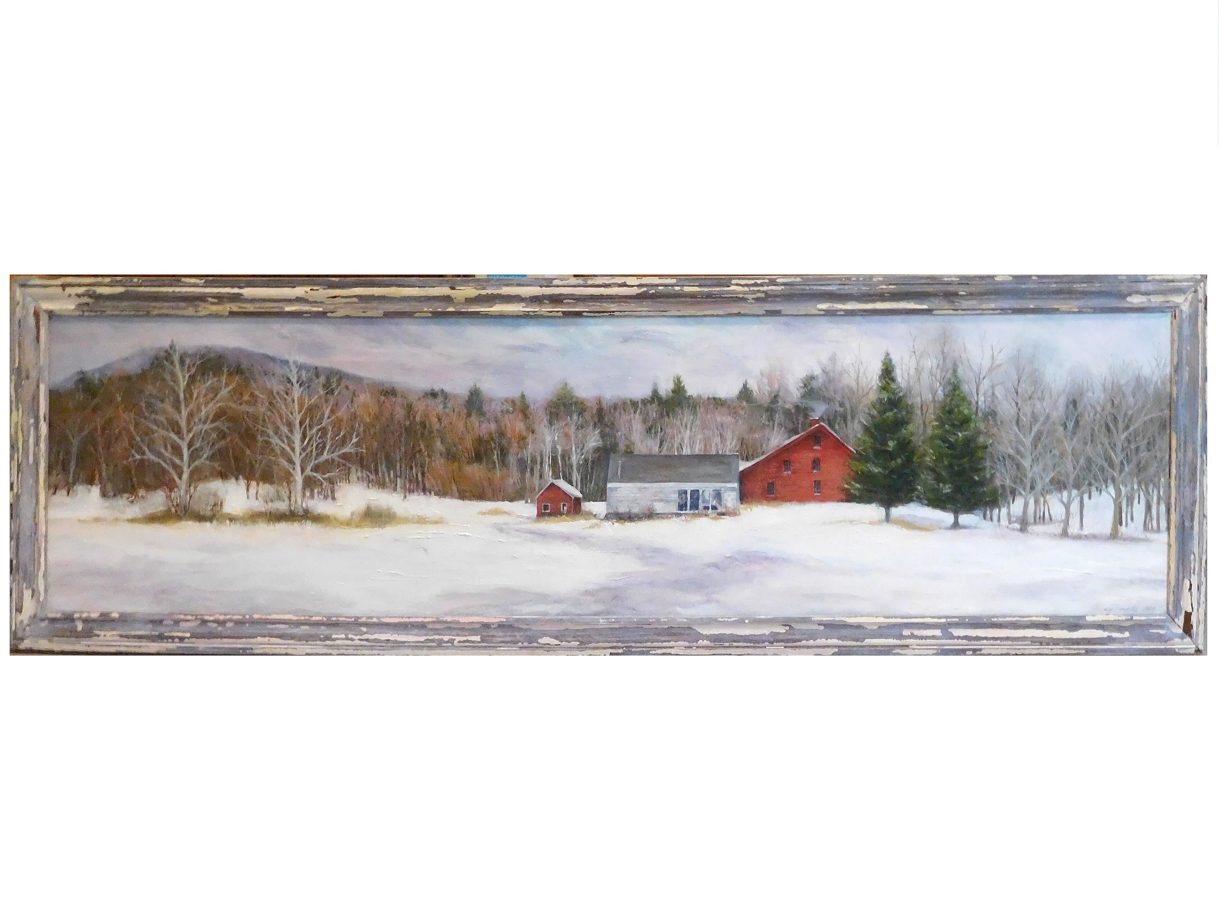 John Gamache; On The Way To Peterbourgh Nh, 2005, Original Painting Oil, 48 x 12 . Artwork description: 241 All My Paintings Have an Emotional Base and come from the Soul and love for nature and the the past...