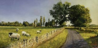 John Gamache; Pasture Gamaches En Vexin, 2019, Original Painting Oil, 24 x 12 . Artwork description: 241 France a pastural country, a landscape painters dream. ...