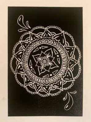 Jocelynn Grabowski; Mandala, 2020, Original Printmaking Lithography, 8 x 10 inches. Artwork description: 241 Inspired by Hindu mandalas created by myself. ...