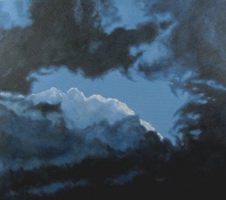 James Gwynne; Ending Storm, 2010, Original Painting Oil, 48 x 42 inches. Artwork description: 241  Dramatic sky with dark clouds parting to show white clouds and blue sky ...