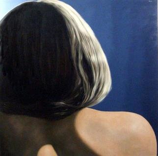 James Gwynne, 'Model Fragment', 2005, original Painting Oil, 70 x 70  x 3 inches. Artwork description: 2703  Large cropped image showing a back view of models hair, back, and shoulder with dramatic lighting. ...