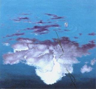 James Gwynne, 'Sky Reflection With Float...', 2001, original Painting Oil, 70 x 65  x 3 inches. Artwork description: 2307 A pond reflecting clouds with a floating beer can...