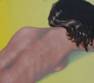 James Gwynne; Sleeping Nude, 2003, Original Painting Oil, 40 x 36 inches. Artwork description: 241  Nude with long hair sleeping ...