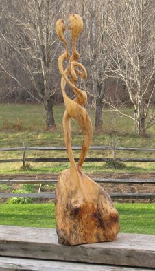 John Clarke; Double Helix, 2008, Original Sculpture Wood, 10 x 24 inches. Artwork description: 241  Black cherry burl ...