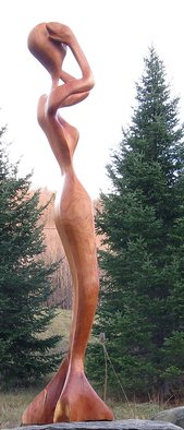 John Clarke; Echo, 2016, Original Sculpture Wood, 14 x 60 inches. Artwork description: 241  Black cherry on burl base ...