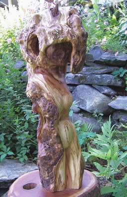 John Clarke; Shampoo, 2016, Original Sculpture Wood, 18 x 32 inches. Artwork description: 241 Draped in suds, a woman starts a rinse...