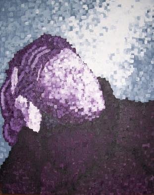Jaime Hesper, 'March Is A Very Long Month', 2005, original Painting Oil, 25 x 35  x 2 inches. Artwork description: 1911 Oil on canvas.  Cool, muted blue.  Rich purples.  White contrasting highlights.  Melancholy woman resting her head in her hand.  ...