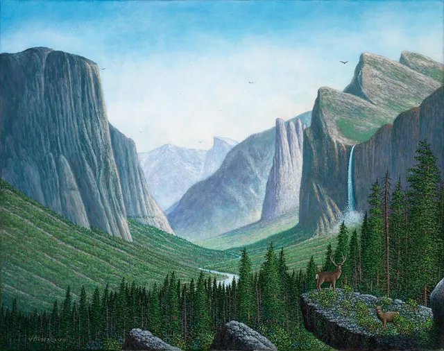 James Hildebrand; Enchanted Valley, 2019, Original Painting Oil, 20 x 16 inches. Artwork description: 241 Yosemite Valley back in the day...