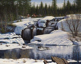 James Hildebrand; Spring Thaw, 2016, Original Painting Oil, 20 x 16 inches. Artwork description: 241 Crow Indians on a Hunting Trip in Montana 1830 ...