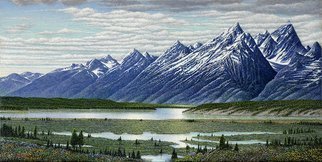 James Hildebrand; Welcome To Willow Flats, 2016, Original Painting Oil, 24 x 12 inches. Artwork description: 241 Willow Flats, Tetons Mountain Range...