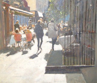 James Bones; City Stroll, 2018, Original Painting Oil, 30 x 24 inches. Artwork description: 241 Visitors strolling in london...