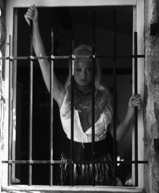 Jim Hellier; Gypsy Girl, 2002, Original Photography Black and White, 43 x 58 cm. Artwork description: 241 Location shot of Vikki in Provence Captured on Medium format film A gypsy girl ...