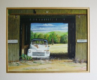 Jimmy Wharton; 53 In Baen, 2011, Original Watercolor, 24 x 24 inches. Artwork description: 241  1953 Chevy in old barn          ...