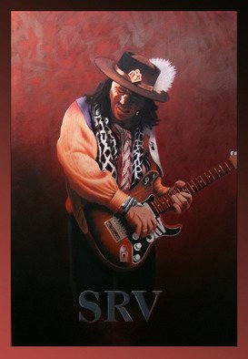 Jimmy Wharton; SRV, 2011, Original Painting Oil, 24 x 36 inches. Artwork description: 241  Painting of Stevie Ray Vaughn   ...