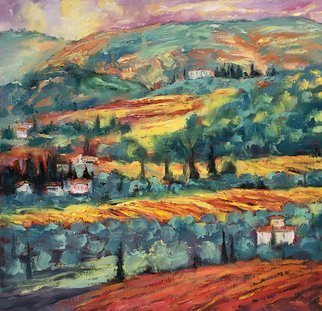 John Maurer, 'Chianti Trail No 1', 2017, original Painting Oil, 26 x 26  x 1.5 inches. Artwork description: 1911 Original, framed oil painting from my recent trip to Tuscany.  Painted mostly with palette knives. ...