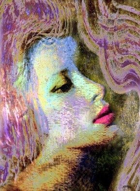 John Neville Cohen; Pygmalions Desire, 2009, Original Digital Art, 107 x 150 cm. Artwork description: 241 Woman, Portrait, Desire, love, Dream, Fantasy, Mauve, purple, blue, pink, sepia, John Neville Cohen, ...