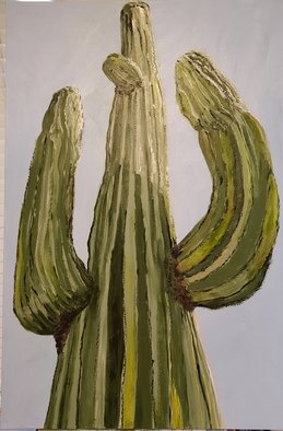 Jo Allebach; Saguaro Cactus, 2019, Original Painting Acrylic, 24 x 36 inches. 