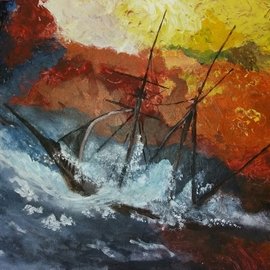 Joe Scotland; Absolute Power, 2017, Original Painting Acrylic, 40 x 30 cm. Artwork description: 241 People on the seas be warned the sea has absolute poweron stretched canvas...