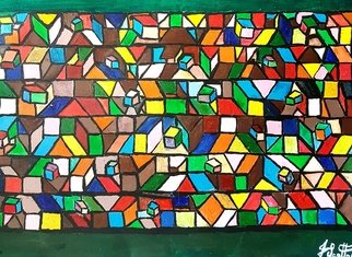 Joe Scotland; Vibrant Tones, 2017, Original Painting Acrylic, 12 x 16 inches. Artwork description: 241 School art teacher inspired me to do cubism artThe viewers will feel the vibrant, visual, spectrum of colours and feel the harmony it brings...