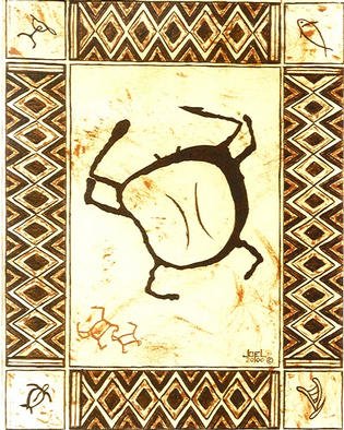Joel P Heinz Sr., 'Petroglyphs Crab', 2000, original Painting Acrylic, 11 x 14  inches. 