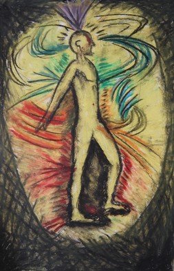 Giuseppe Pansa; Man, 2007, Original Pastel Oil, 20 x 30 cm. Artwork description: 241  . . . circolazione energetica umana. . . ...