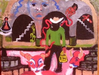 John Barbato; Labyrinth Of Solitude, 2005, Original Painting Acrylic, 50 x 40 cm. Artwork description: 241  The Mexican Dilemma as posed by the poet, Octavio Paz r. i. p. ...