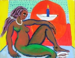 John Barbato; Yamaya, 2010, Original Painting Acrylic, 45 x 35 cm. Artwork description: 241  The sea goddess in Puerto Escondido ...